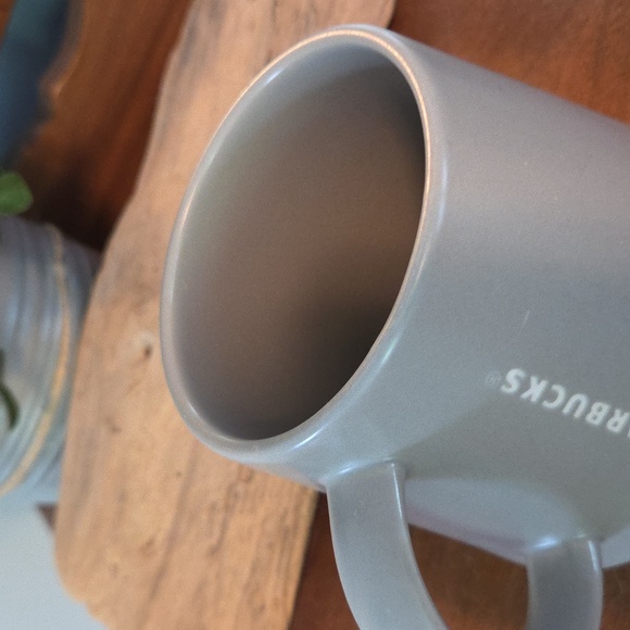 Starbucks 2013 Trapezoid Rare Mug Wide Base - Embossed Medium Slate Grey - Picture 2 of 6